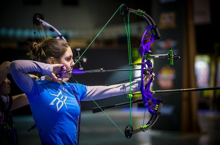 Woman Using Bow