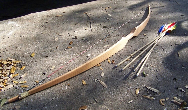 wood bow and arrow