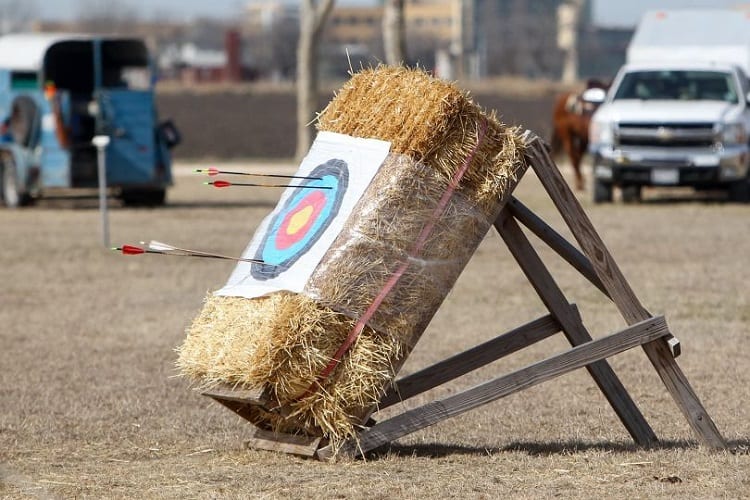 Target On Straw Bale